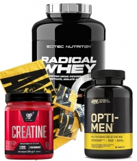 PROMO STACK SCITEC RADICAL WHEY  + OPTI MEN  + CREATINE + TOWEL